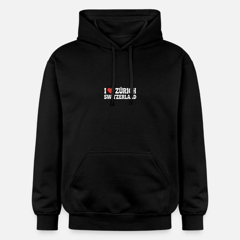 J’adore Zurich, la Suisse - Sweat à capuche Softstyle® Gildan Unisexe - noir