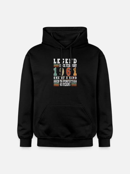 Février 1961 Jubilé 1961 Légendes Février - Sweat à capuche Softstyle® Gildan Unisexe - noir