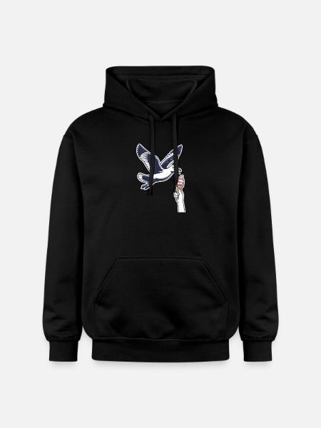 Lustige Möwe Stiehlt Eiscreme - Gildan Unisex Softstyle® Midweight Hoodie - black