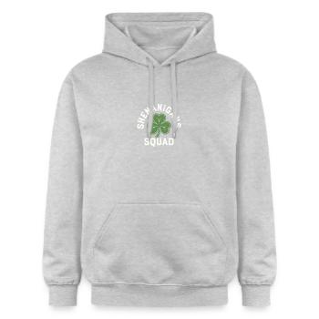 Shenanigans Squad Shamrock - Gildan Unisex Softstyle® Midweight Hoodie - light heather grey - Front - Liana (172cm) & Jaron (178cm)