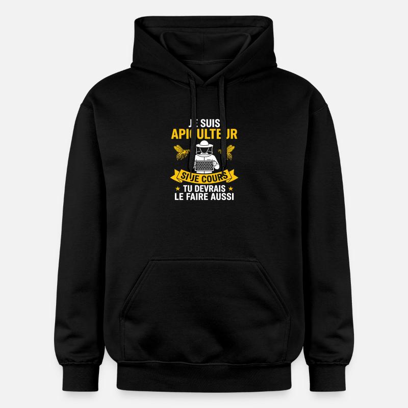 Ich bin Honigbienenzüchter - Gildan Unisex Softstyle® Midweight Hoodie - Schwarz