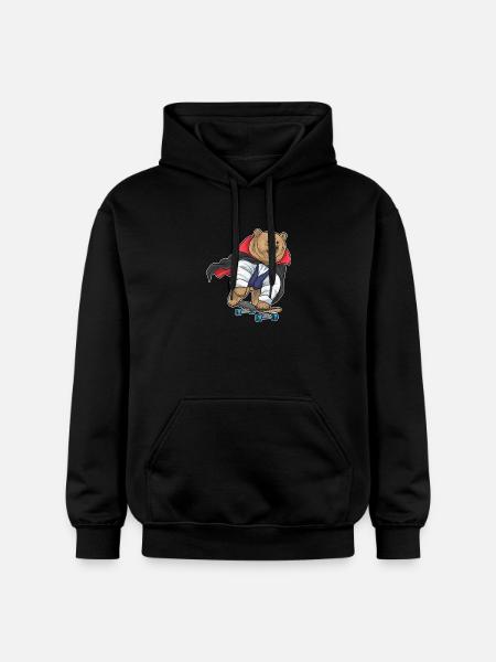 Bear Halloween Skateboard - Gildan Unisex Softstyle® Midweight Hoodie - black