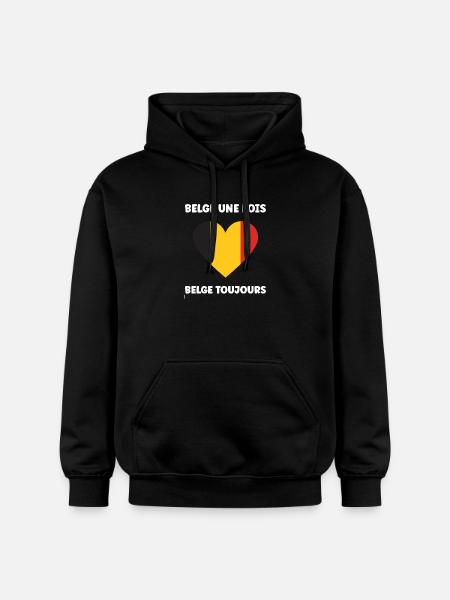 Belgische Herz-Trikolore - Gildan Unisex Softstyle® Midweight Hoodie - Schwarz