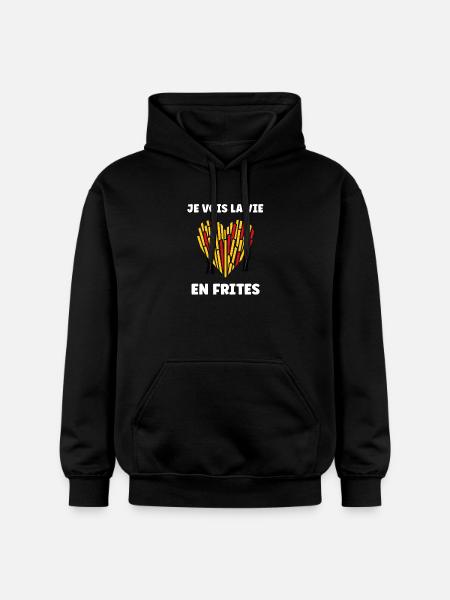 I See Life In Fries - Gildan Unisex Softstyle® Midweight Hoodie - black