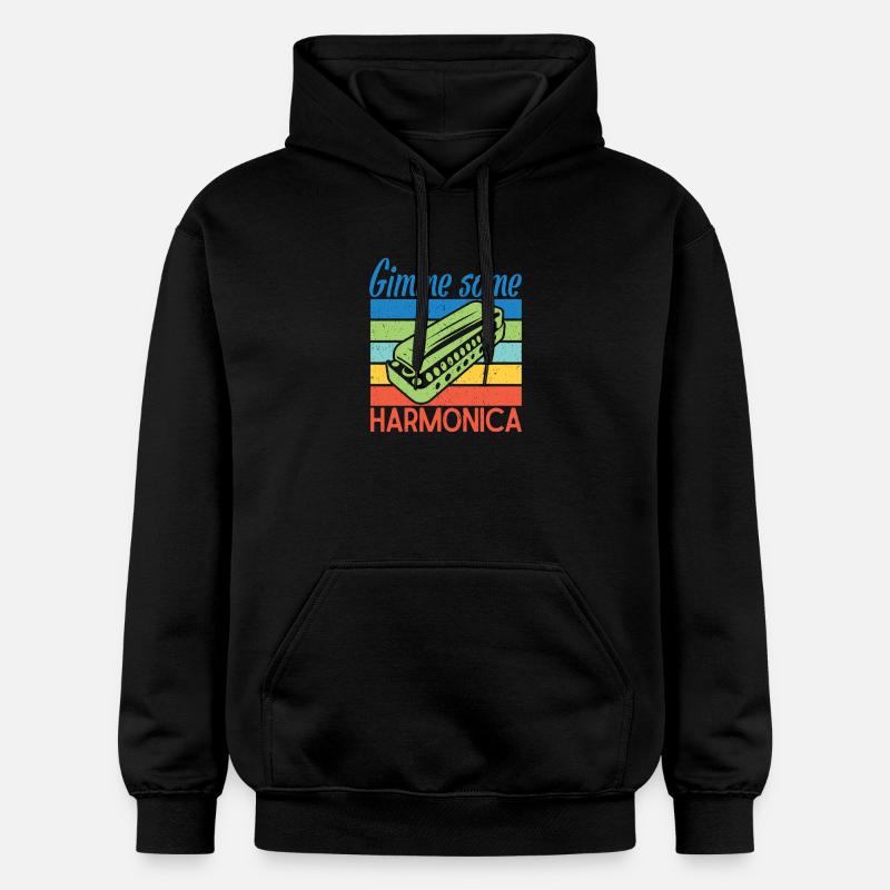 Funny Harmonica Player Gimme Some Harmonica - Gildan Unisex Softstyle® Midweight Hoodie - Schwarz