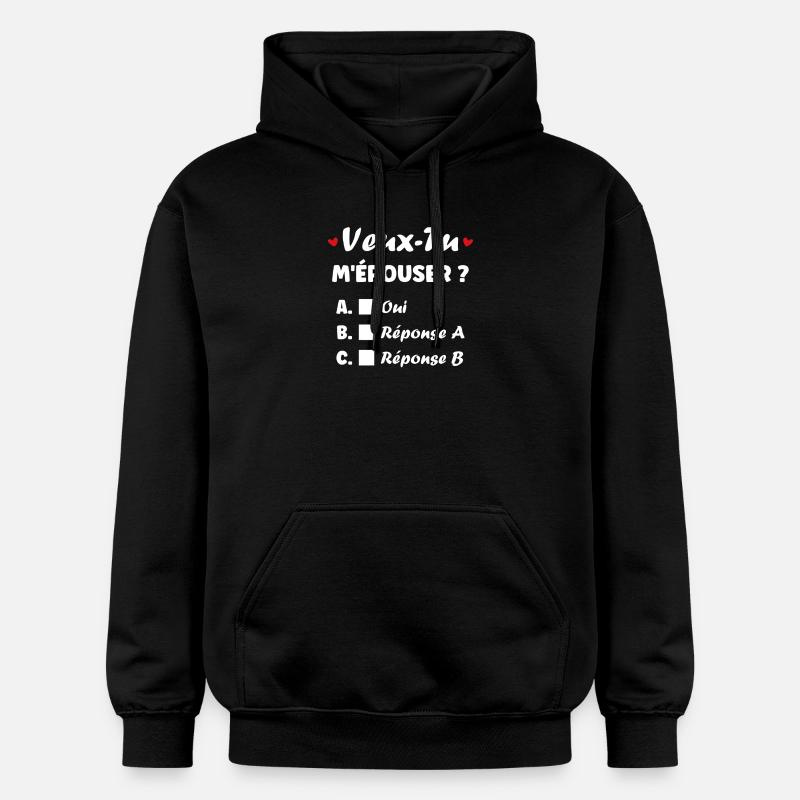 Vex-Tu M'épouser ? Choix Amoureux - Sweat à capuche Softstyle® Gildan Unisexe - noir