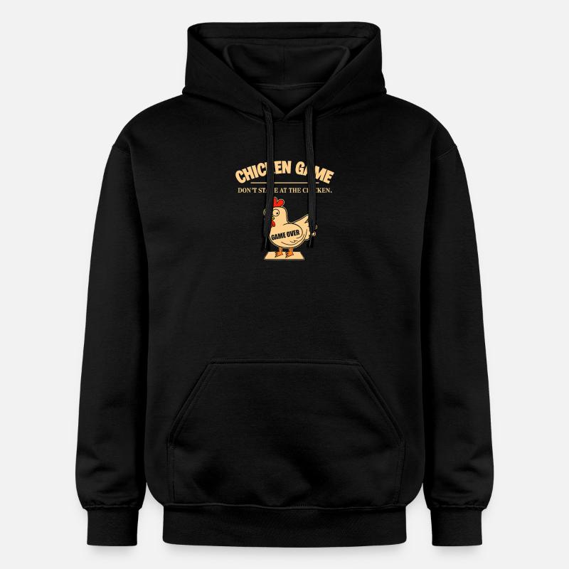 Poulet Game Over Humour Cartoon - Sweat à capuche Softstyle® Gildan Unisexe - noir
