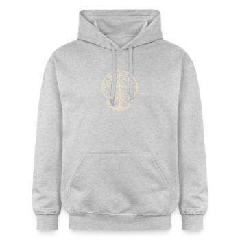 Nordperle Hamburg Nordsee Ostsee Norddeutsch Deern - Gildan Unisex Softstyle® Midweight Hoodie - Hellgrau meliert - Vorne - Liana (172cm) & Jaron (178cm)