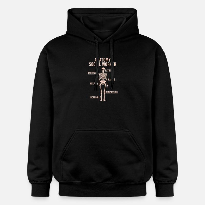 Citation d’assistant social Anatomie Travail social - Sweat à capuche Softstyle® Gildan Unisexe - noir