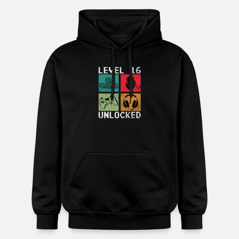 Niveau 16 débloqué - Sweat à capuche Softstyle® Gildan Unisexe - noir