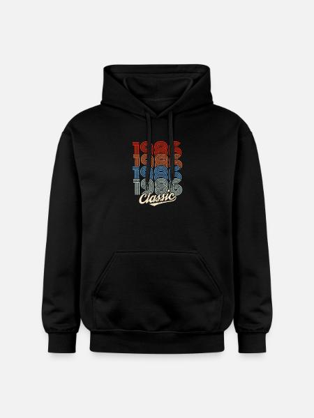 1986 Classic Retro Neon - Gildan Unisex Softstyle® Midweight Hoodie - black
