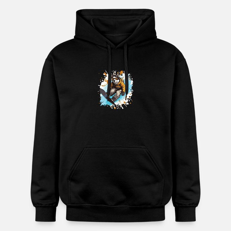 Husky Chien Planche à neige - Sweat à capuche Softstyle® Gildan Unisexe - noir