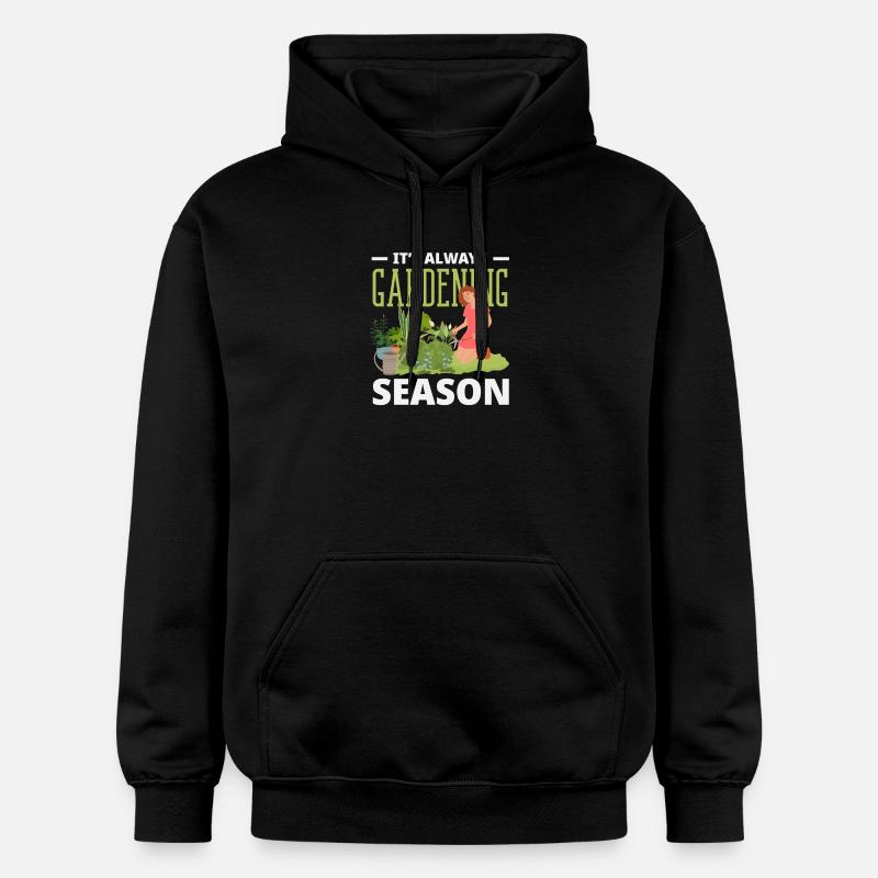 Jardinier drôle en saison toujours - Sweat à capuche Softstyle® Gildan Unisexe - noir