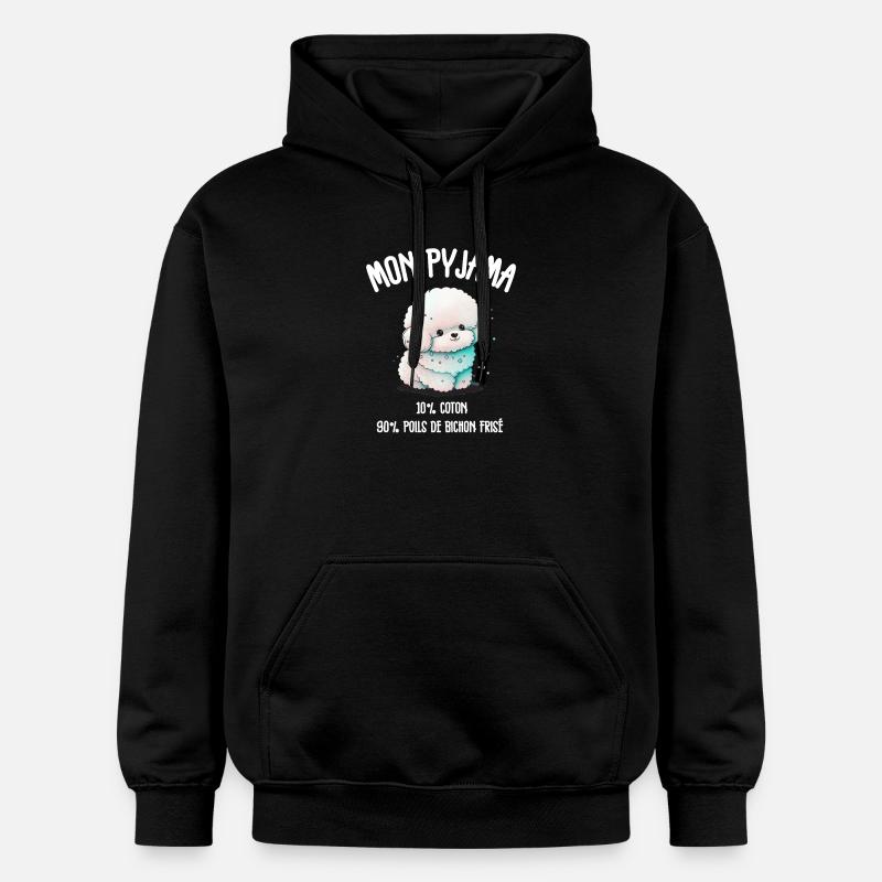 Pyjama Drôle Chien Bichon - Sweat à capuche Softstyle® Gildan Unisexe - noir