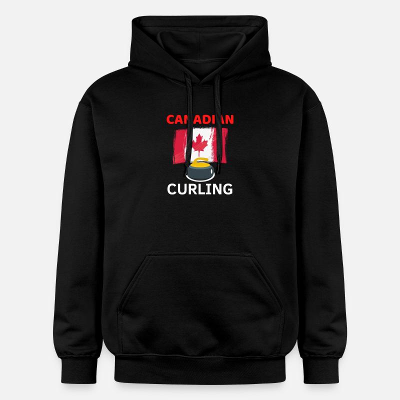 Curling et Drapeau Canadien - Sweat à capuche Softstyle® Gildan Unisexe - noir