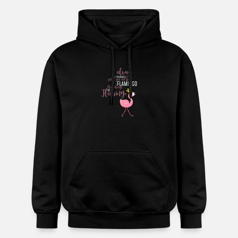 Flamingo Selbstsein: Einzigartige Botschaft - Gildan Unisex Softstyle® Midweight Hoodie - Schwarz