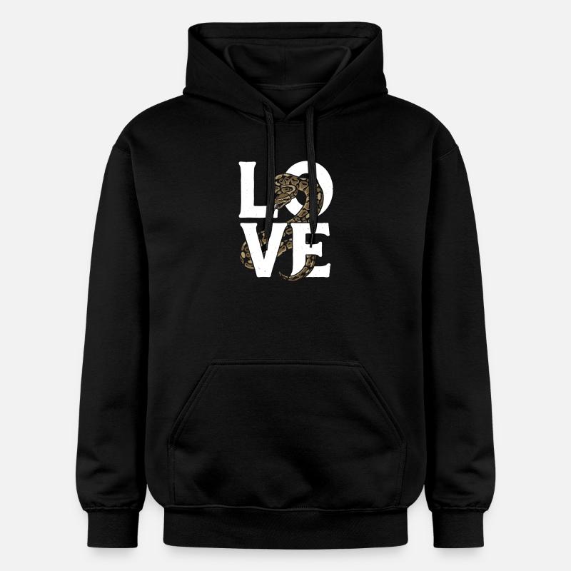 Königspython Schlangen LOVE Terrarium Python - Gildan Unisex Softstyle® Midweight Hoodie - Schwarz