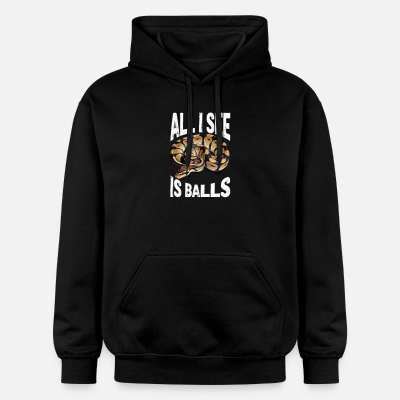 Königspython Schlangen Liebhaber Terrarium Python - Gildan Unisex Softstyle® Midweight Hoodie - Schwarz