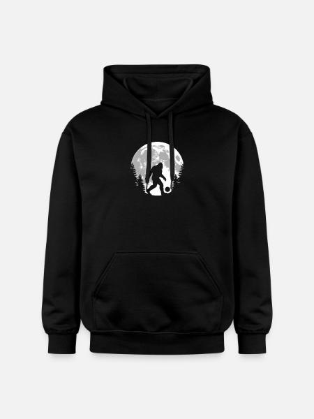 Bigfoot Football Moon Silhouette - Gildan Unisex Softstyle® Midweight Hoodie - black