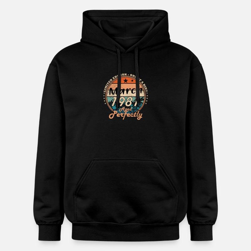 Cadeau d’anniversaire mars 1981 - Sweat à capuche Softstyle® Gildan Unisexe - noir