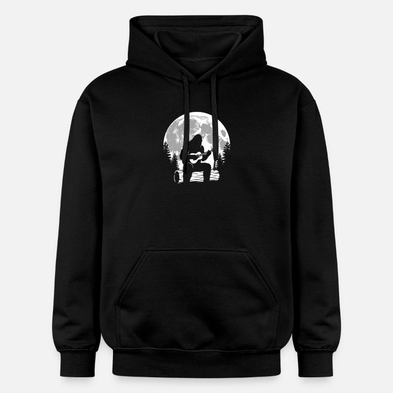 Bigfoot joue du ukulélé - Sweat à capuche Softstyle® Gildan Unisexe - noir