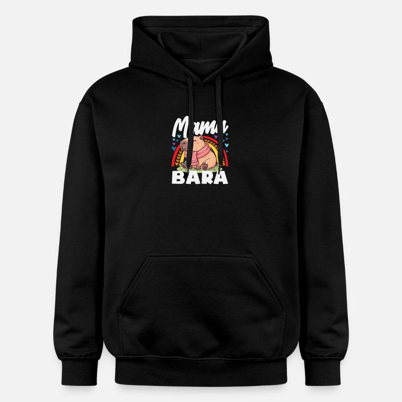 Boho Regenbogen Mama Bara Capybaras Niedlich - Gildan Unisex Softstyle® Midweight Hoodie - Schwarz