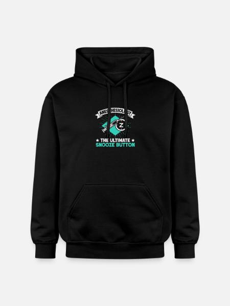 Anesthesiologist Snooze Button Anesthesia - Gildan Unisex Softstyle® Midweight Hoodie - black