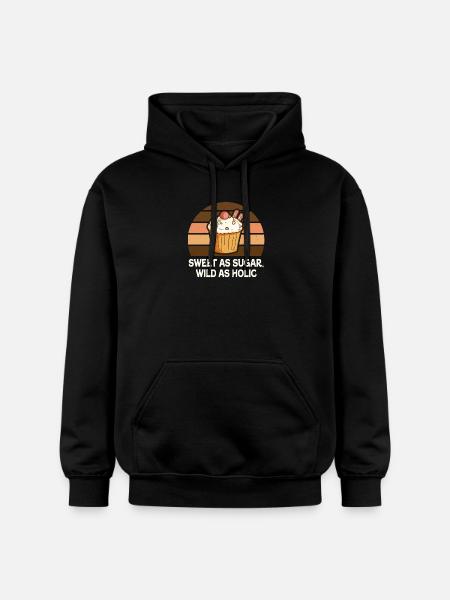 Sweet Cupcake Retro Sunset Glow - Gildan Unisex Softstyle® Midweight Hoodie - black