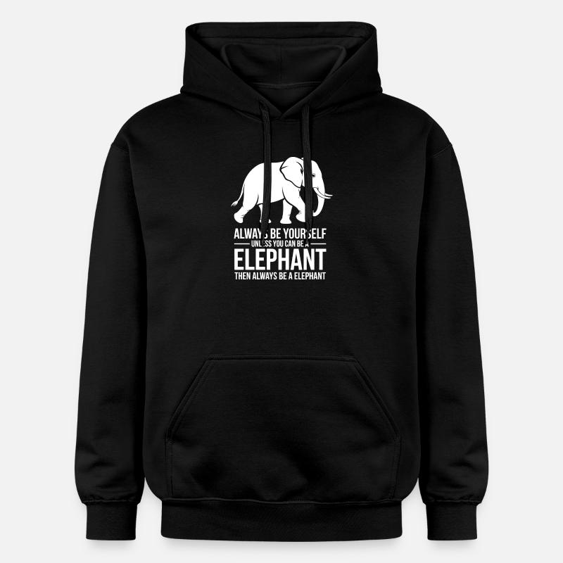Drôles de Dits d’Éléphant Cadeau Éléphant - Sweat à capuche Softstyle® Gildan Unisexe - noir
