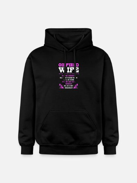 Bohrinsel Ölfeld Ölbohrinsel Ehefrau - Gildan Unisex Softstyle® Midweight Hoodie - Schwarz