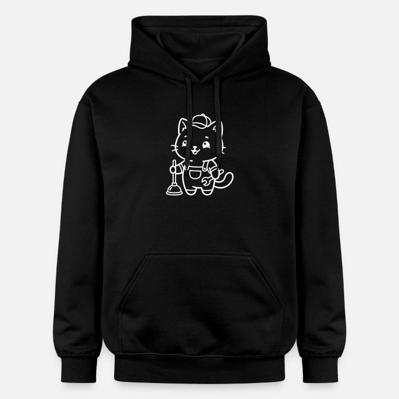 Plombier Kawaii Cat - Sweat à capuche Softstyle® Gildan Unisexe - noir