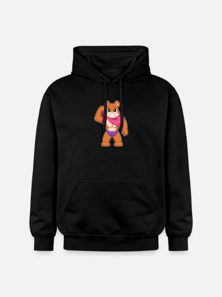 Bear Bodybuilder Bodybuilding Sport - Gildan Unisex Softstyle® Midweight Hoodie - black