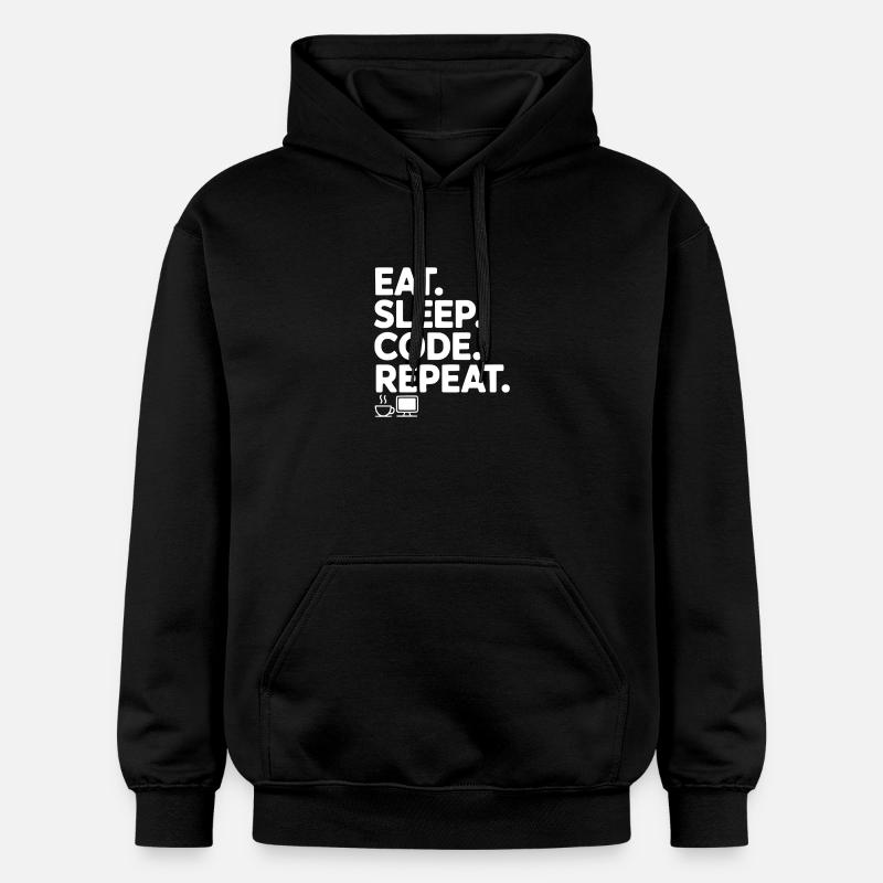 Eat. Sleep. Code. Repeat. - Gildan Unisex Softstyle® Midweight Hoodie - black