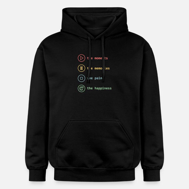 Pleine conscience, moments, souvenirs, bonheur - Sweat à capuche Softstyle® Gildan Unisexe - noir