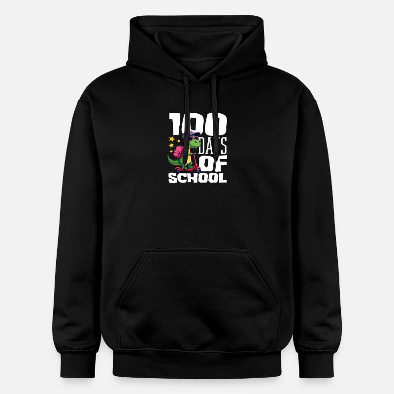 Trottinette dinosaure 100 Jours d’École - Sweat à capuche Softstyle® Gildan Unisexe - noir
