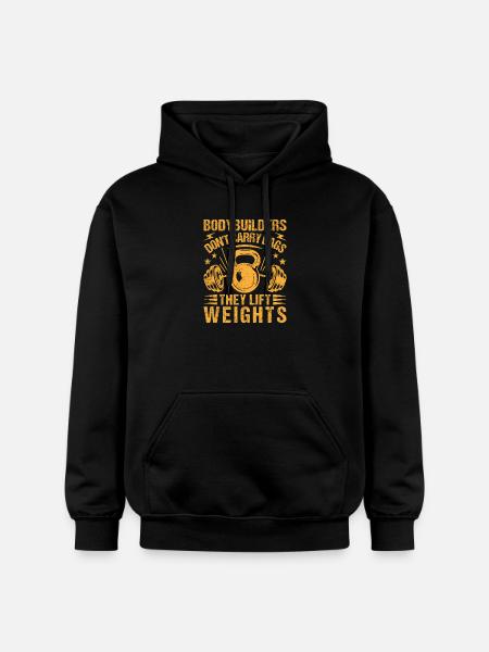 Fitness Motivation Bodybuilder Lift Weights - Gildan Unisex Softstyle® Midweight Hoodie - black
