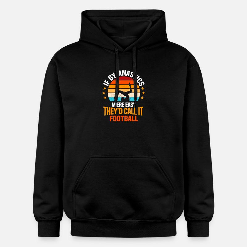 Coucher de soleil de gymnastique rétro - Sweat à capuche Softstyle® Gildan Unisexe - noir