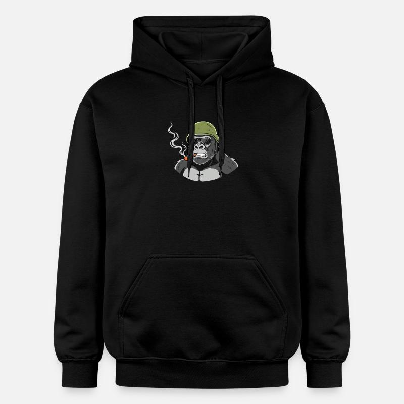 Gorilla Commando avec un cigare - Sweat à capuche Softstyle® Gildan Unisexe - noir