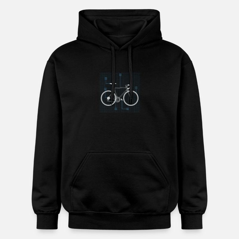 Conception vintage de cyclistes de Bicycle Blueprint - Sweat à capuche Softstyle® Gildan Unisexe - noir