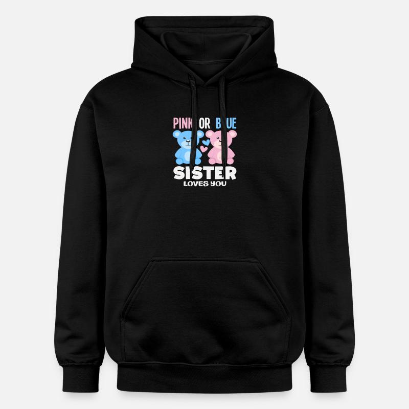 Pink Oder Blau Schwester Liebt Dich - Gildan Unisex Softstyle® Midweight Hoodie - Schwarz