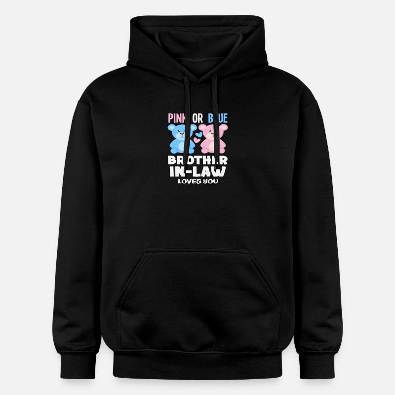 Le demi-frère rose ou bleu t’aime - Sweat à capuche Softstyle® Gildan Unisexe - noir