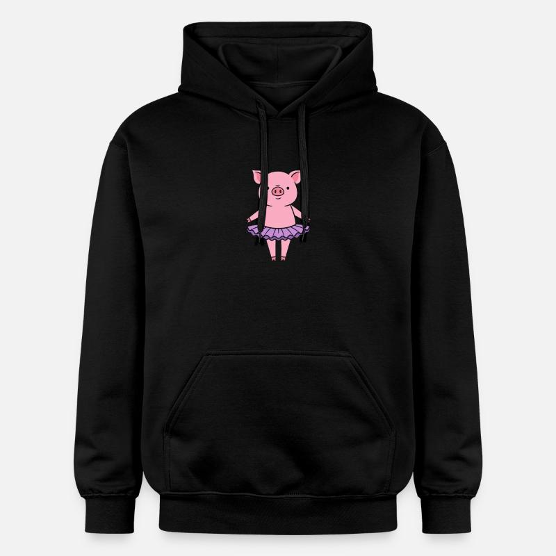 Petit cochon mignon en tutu - Sweat à capuche Softstyle® Gildan Unisexe - noir