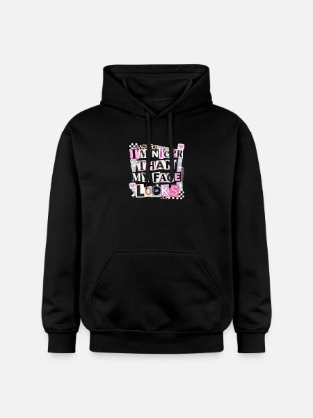 Nicer Than My Face Looks - Gildan Unisex Softstyle® Midweight Hoodie - black