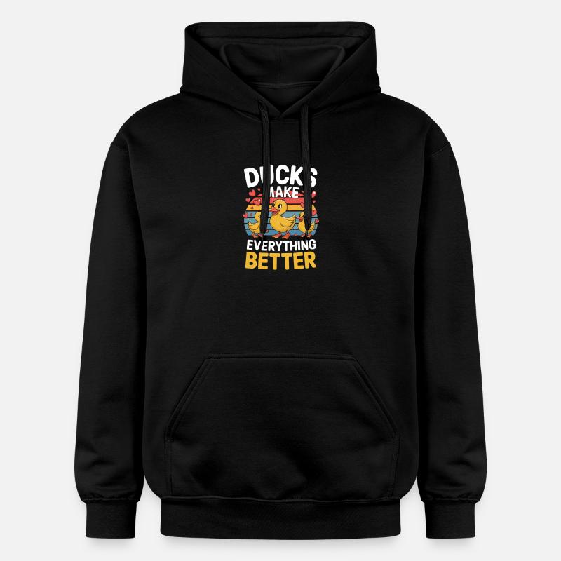 Ducks Make Everything Better Funny Ducks - Gildan Unisex Softstyle® Midweight Hoodie - black