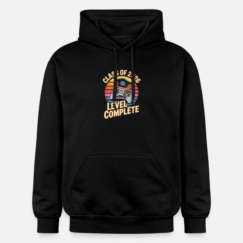 Level Complete 2026 Completion Retro Gaming - Gildan Unisex Softstyle® Midweight Hoodie - black
