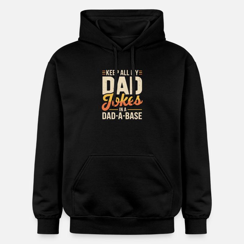Dad Jokes in der Dad-A-Base - Gildan Unisex Softstyle® Midweight Hoodie - Schwarz