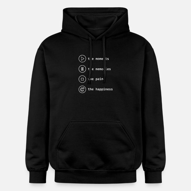Pleine conscience, moments, souvenirs, bonheur - Sweat à capuche Softstyle® Gildan Unisexe - noir