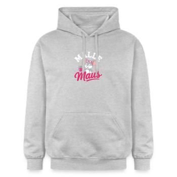 Mallemaus JGA Frauen Mallorca Fan Party Malle Maus - Gildan Unisex Softstyle® Midweight Hoodie - Hellgrau meliert - Vorne - Liana (172cm) & Jaron (178cm)