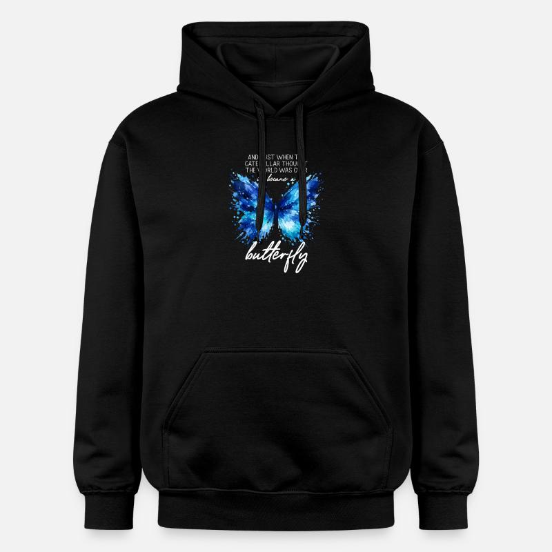 Jardin inspirant des papillons monarques - Sweat à capuche Softstyle® Gildan Unisexe - noir