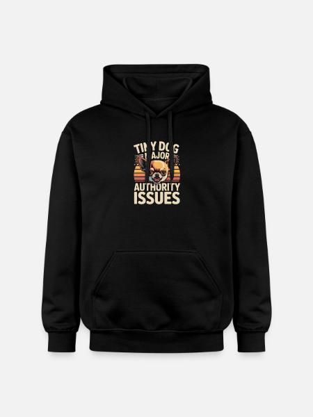 Small Dog, Big Ego | Chihuahua Saying - Gildan Unisex Softstyle® Midweight Hoodie - black
